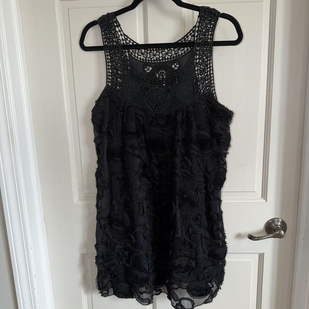 Pretty Angel Women's Crochet Sleeveless Dress Size Large Boho Fairy Goth Mini